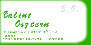 balint osztern business card